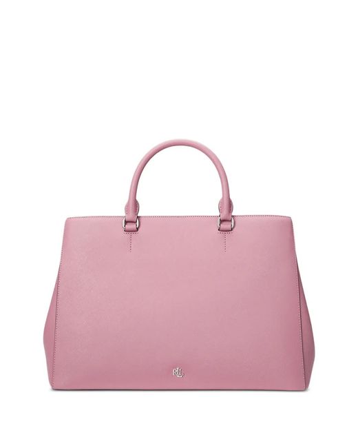 Ralph Lauren Pink Leather Tote Bag