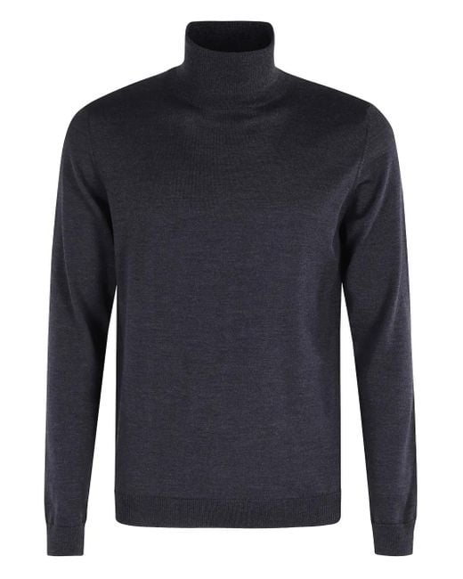 Roberto Collina Blue High-Neck Sweater for men