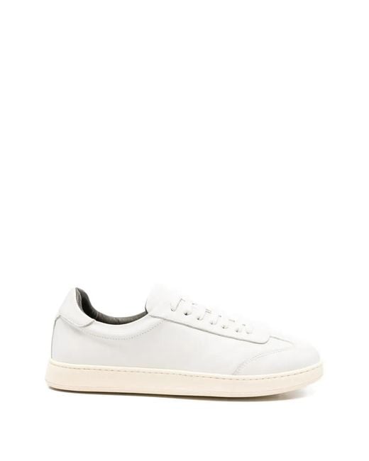 Corneliani White Sneakers Pelle Di Vitello for men