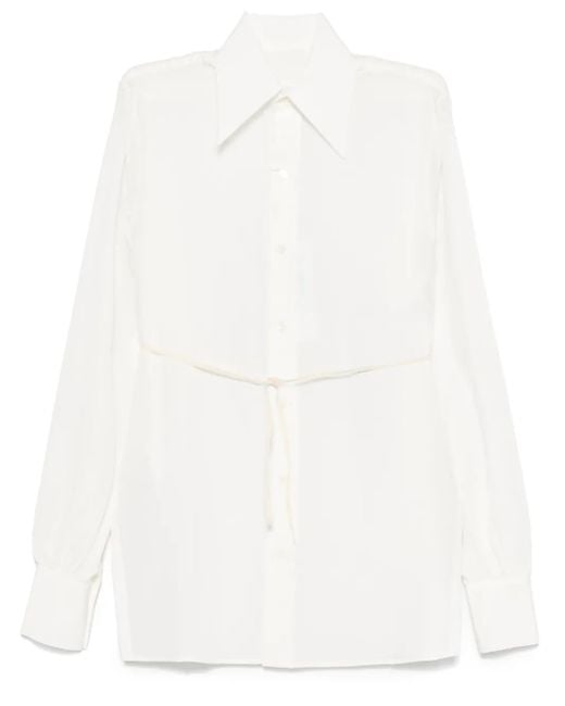 MM6 by Maison Margiela White Long Sleeved Shirt