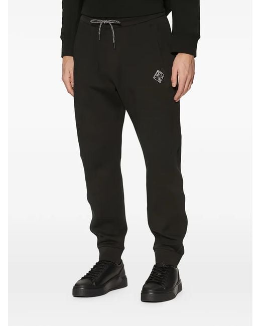ARMANI EXCHANGE Black Drawstring Track Pants for men