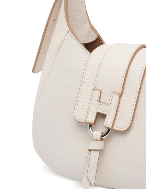 Hogan White Trend Hobo Buckle Bag