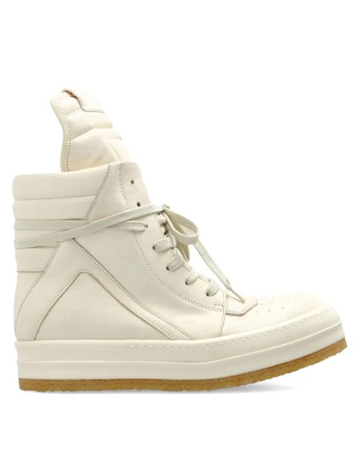 Rick Owens Natural Geobasket Sneakers