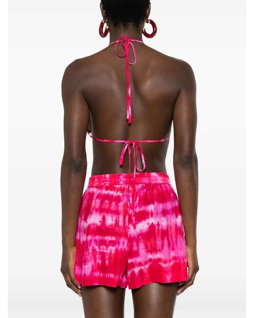 P.A.R.O.S.H. Pink Tie-Dye Silk Bralette