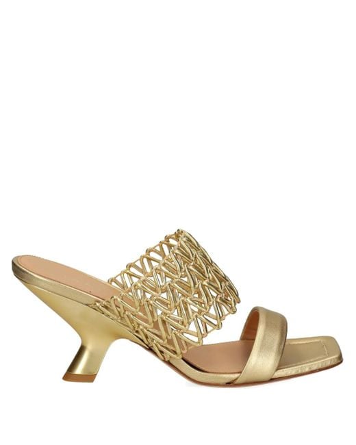 Chantal Metallic Square-Toe Sandals