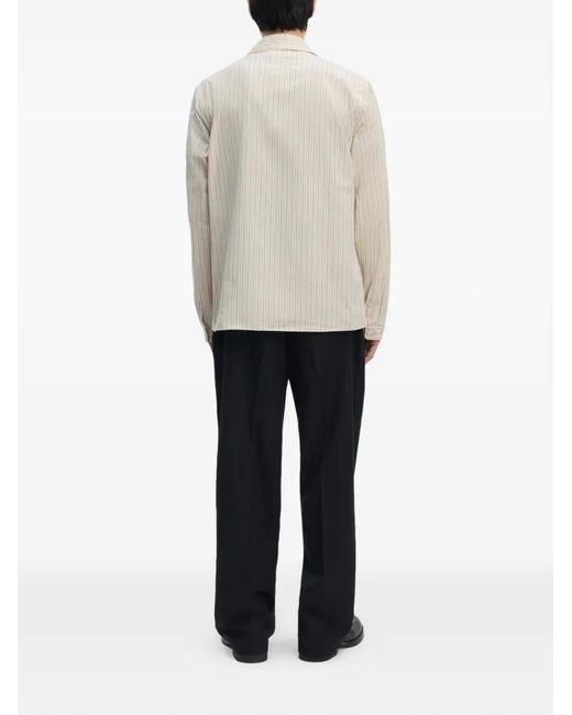 Another Aspect Natural Striped Zip-Up Shirt for men