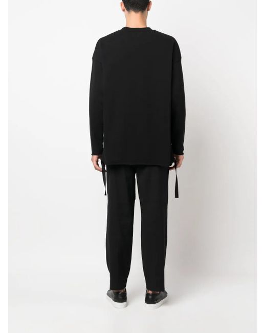 White Mountaineering Black Logo-Print Draped-Strap Sweatshirt for men