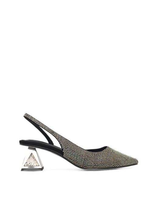 Kat Maconie Metallic Crystal-Embellished Slingback Pumps