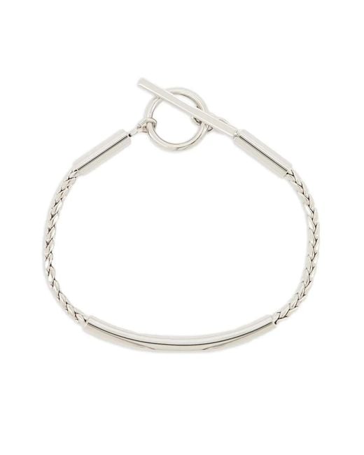 Saint Laurent White Rope-Chain Tube Bracelet for men
