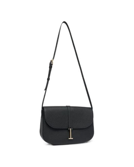 Tom Ford Black Medium Kara T-Logo Grained-Leather Cross Body Bag