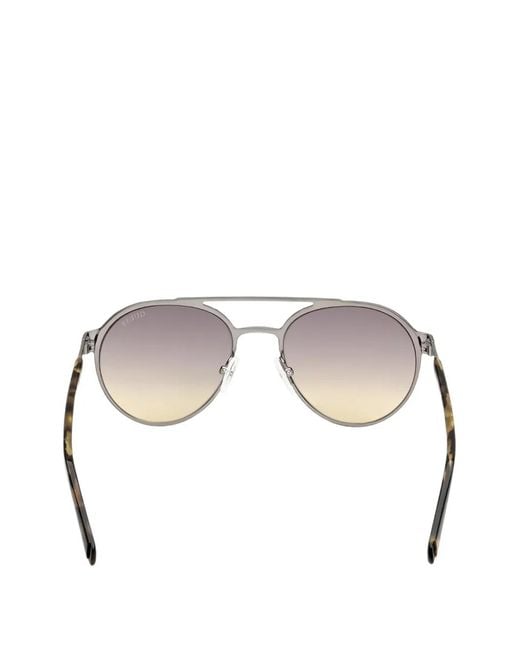 GUESS EYEWEAR Black Double-Bridge Round-Frame Sunglasses for men