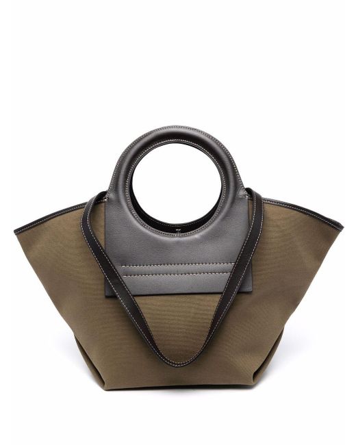 Hereu Leather Small Cala Tote Bag in Green - Lyst