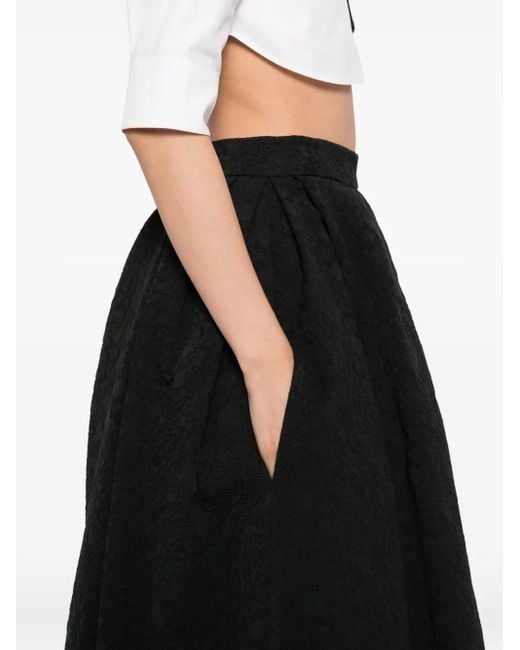 Carolina Herrera フローラル スカート Black
