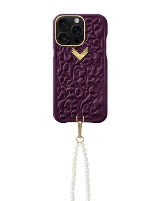 Velante Purple Flower-Embossed Iphone 16 Pro Case