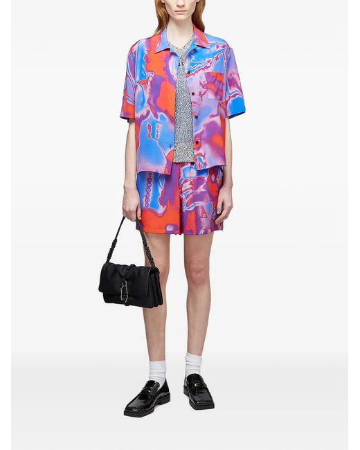 McQ Alexander McQueen Abstract-Print Collared Top