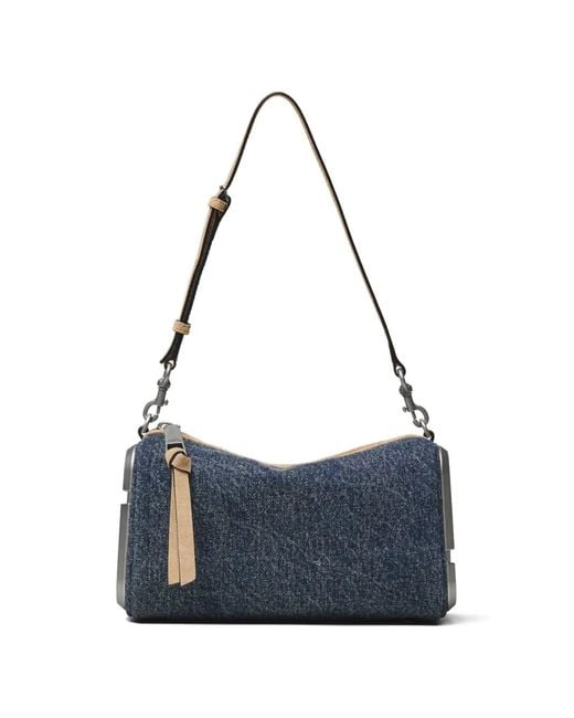 Marc Jacobs Blue The Snapshot Denim Suede Shoulder Bag