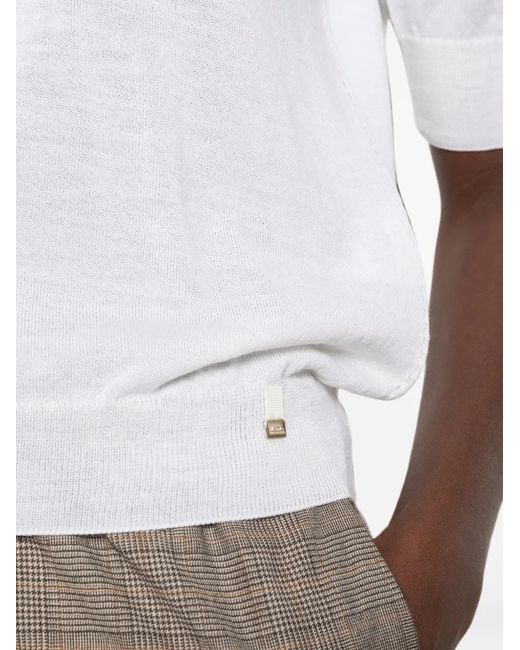 Herno White Short-Sleeve Knitted T-Shirt