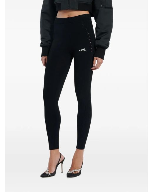 Balenciaga Black Techwear Ribbed Leggings