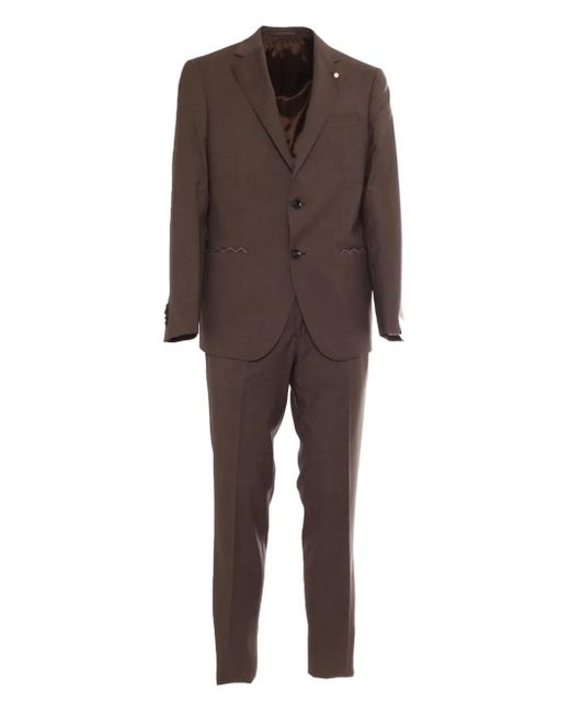 Luigi Bianchi Brown Single-Breasted Suit for men