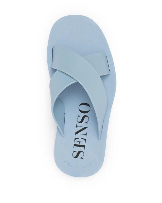 Senso White Franky Crossover-Strap Slides