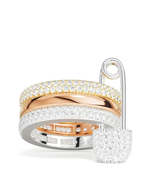 Apm Monaco White Morse Safety-Pin Ring