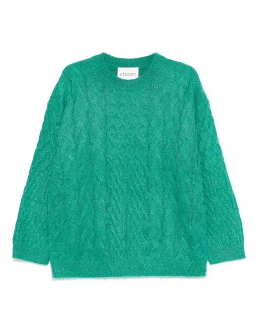 Closed Green Cable Long Sleeve Clothing