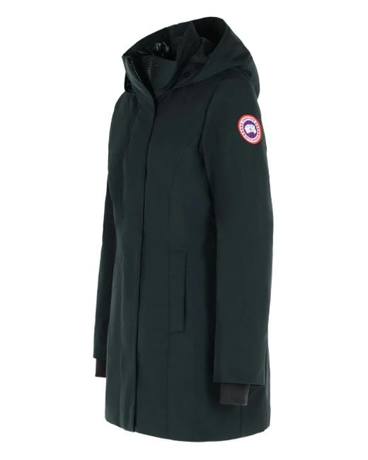 Canada Goose Black Fixed-Hood Snap-Button Coat