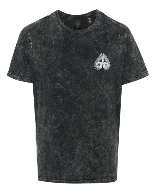 T-shirt à logo imprimé Moose Knuckles pour homme en coloris Black