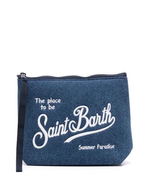 Mc2 Saint Barth Blue Aline Denim Wash Bag for men