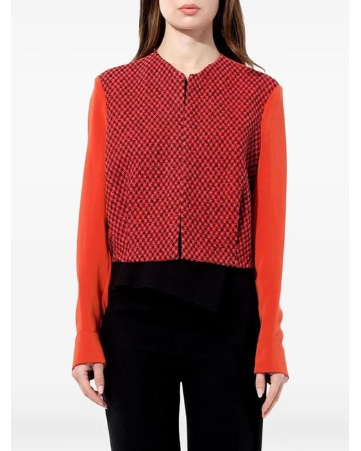 Balenciaga Red Tweed Panelled Jacket