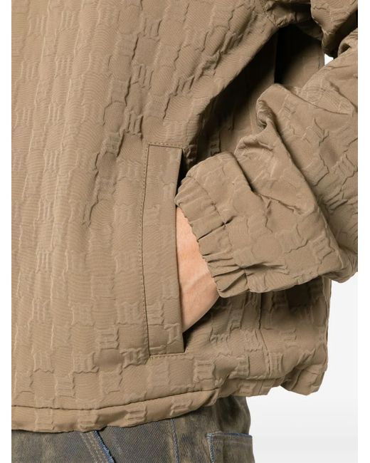 M I S B H V Natural Embossed-Logo Zip-Up Jacket for men