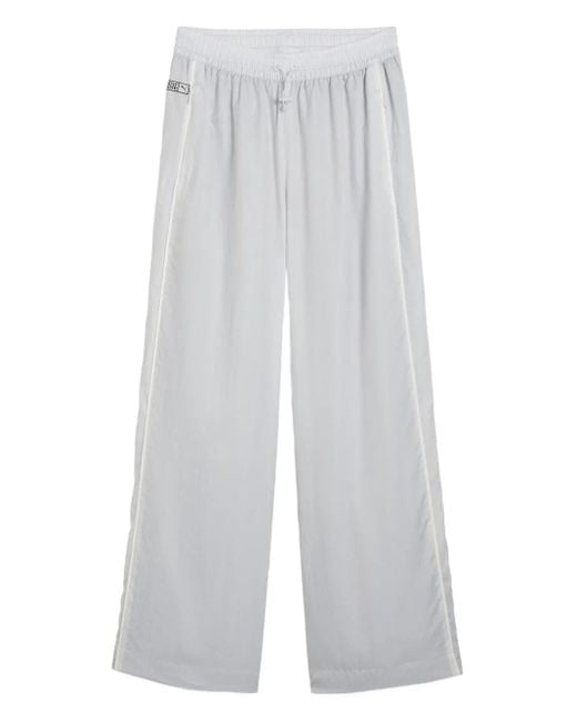 PUMA White Side-Stripe Track Pants