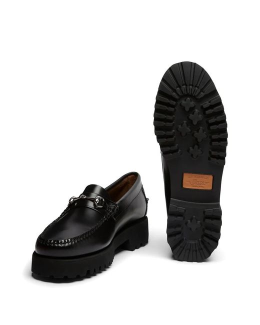 G.H.BASS Black Weejuns 90S Lianna Horsebit Loafers