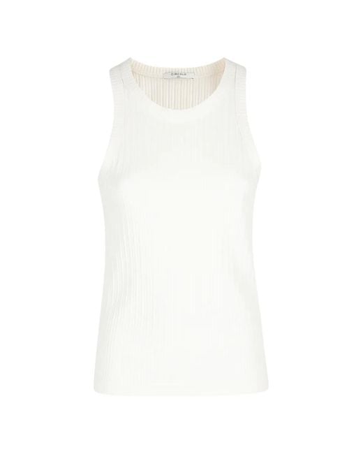 Circolo 1901 White Ribbed Top
