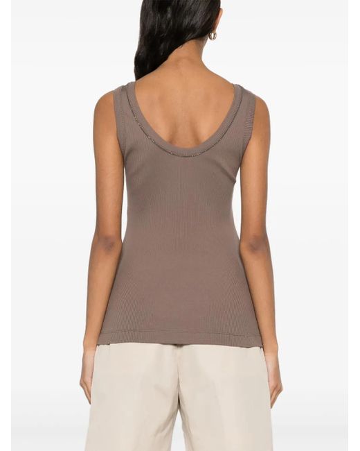 Brunello Cucinelli リブ タンクトップ Brown