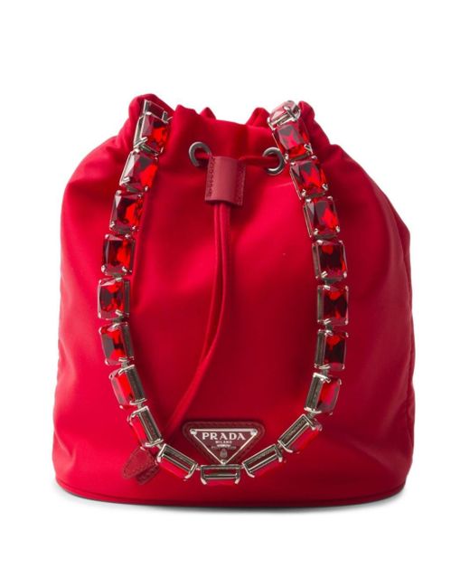 Prada Red Re-Nylon Mini-Tasche mit Triangel-Logo