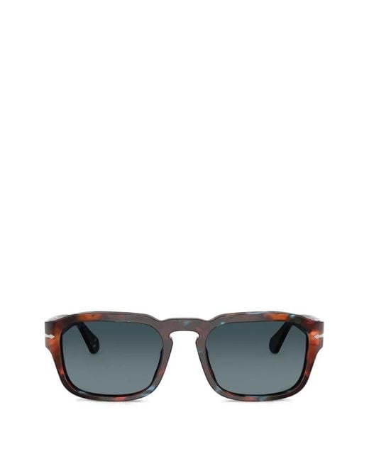 Persol Gray Rectangle-Frame Sunglasses