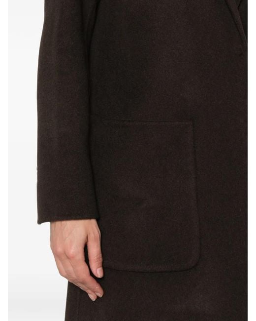 ViCOLO Black Notched-Lapels Patch-Pocket Coat