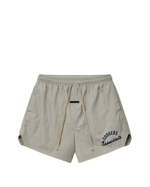Fear Of God White Dodgers Gym Shorts for men