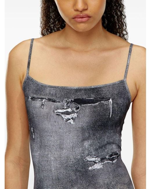 DIESEL D-hoppyn Mini-jurk Met Print in het Gray