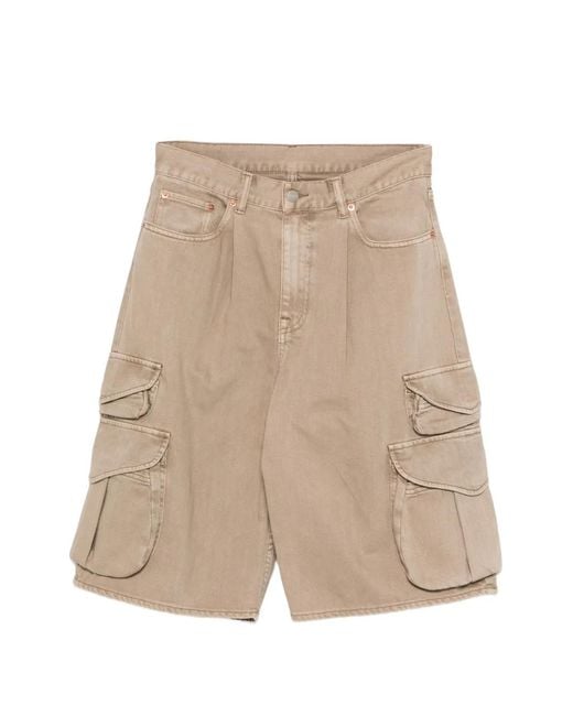 Denimist Natural Cargo Pleated Shorts