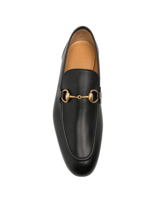 Gucci Black Jordaan Horsebit Loafers for men