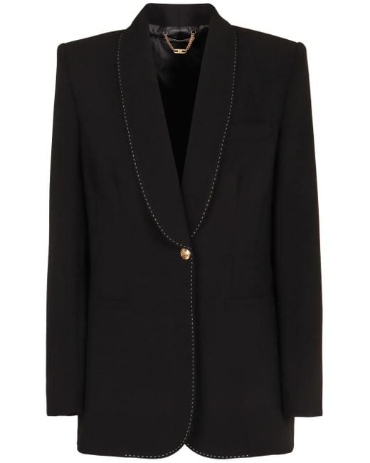 Blazer Con Cuciture A Contrasto di Elisabetta Franchi in Black