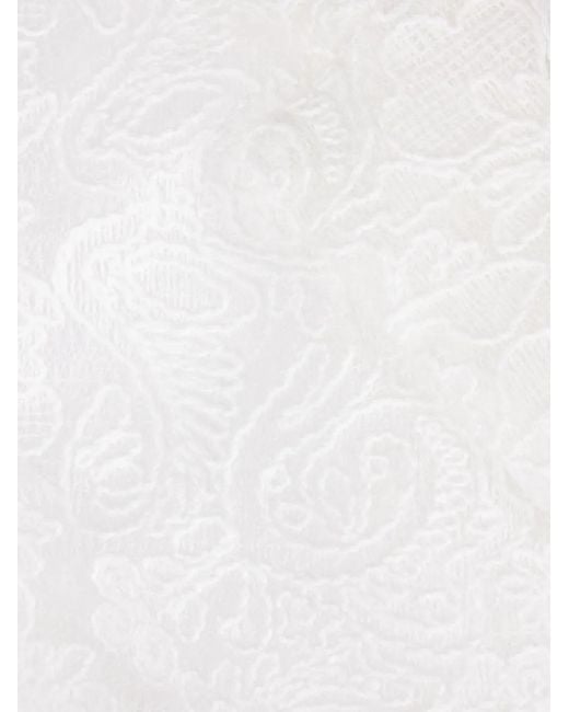 Comme des Garçons White Floral-Jacquard Blazer