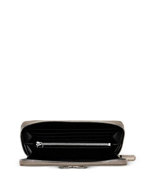Roberto Cavalli Gray Reptile-Effect Wallet