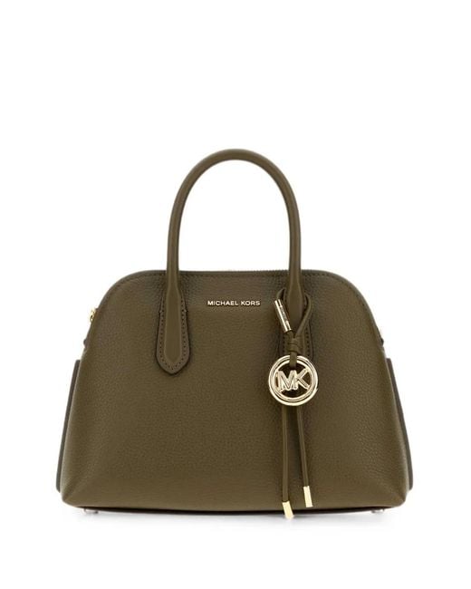 MICHAEL Michael Kors Green Freddie Dome-Shaped Leather Tote Bag
