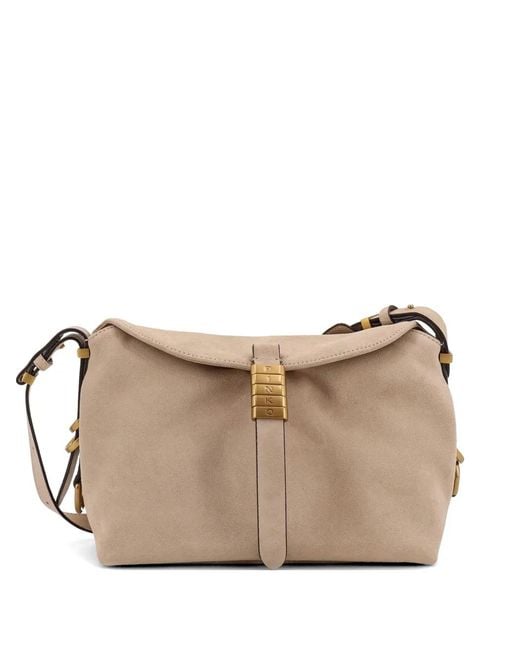 Pinko Natural Flap-Top Shoulder Bag