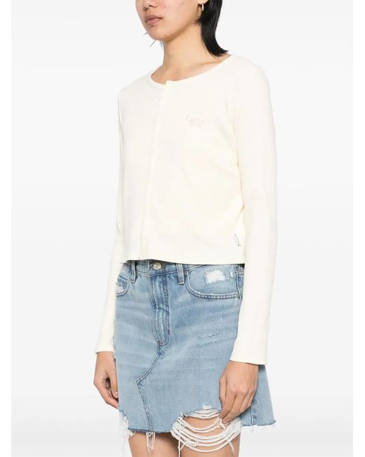 Chocoolate White Logo-Embroidered Top