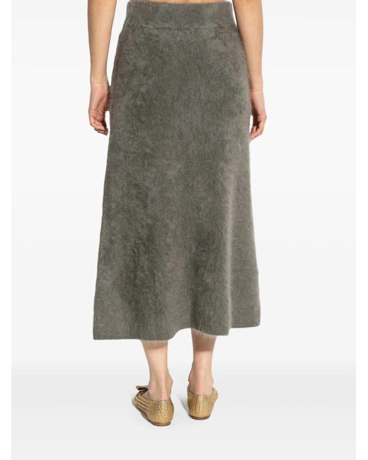 Lisa Yang Gray Asta Midi Skirt