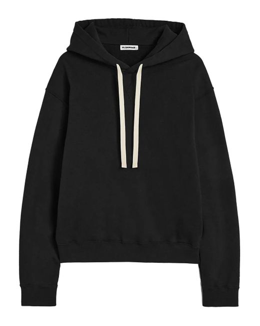 Sudadera De Algodón Con Capucha Jil Sander de hombre de color Black